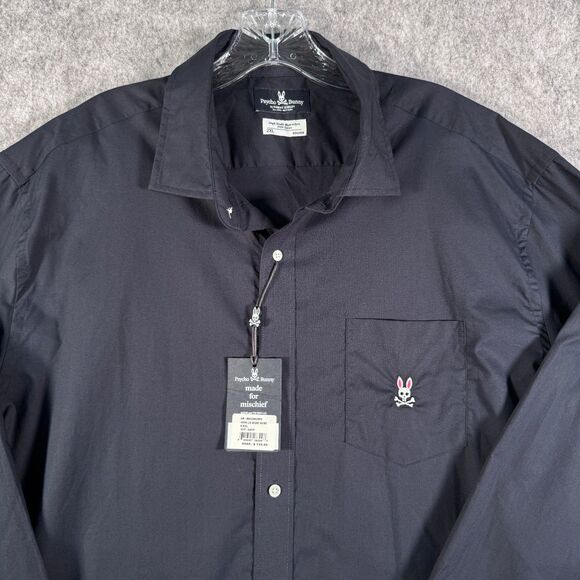 Psycho Bunny Shirt Mens Size 2XL Blue Long Sleeve Button Down Pocket NWT - Picture 1 of 9